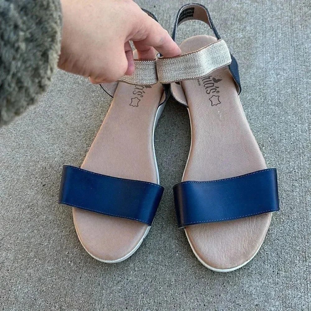 Valeria’s Made In Spain Leather Ankle Strap Comfort Sandals Women’s Sz 41 - Picture 2 of 8